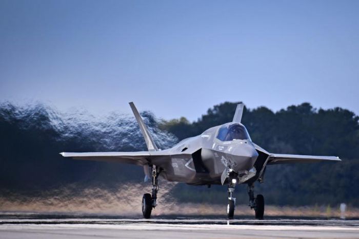 A US F-35 fighter jet: Washington is warning Turkey that it will end a joint manufacturing program for the aircraft with Turkish companies if Ankara buys a Russian missile defense system