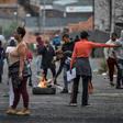 Johannesburg residents burn tyres on April 23, 2019 to protest the allocation of council services