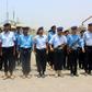 Members of the coastguard took part in the handover ceremony at Saleef port on Yemen's Red Sea coast