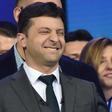 Ukrainian comedian and presidential candidate Volodymyr Zelensky makes the V for victory sign during a presidential election debate with incumbent Petro Poroshenko. Kolensky is widely tipped to win by a large margin