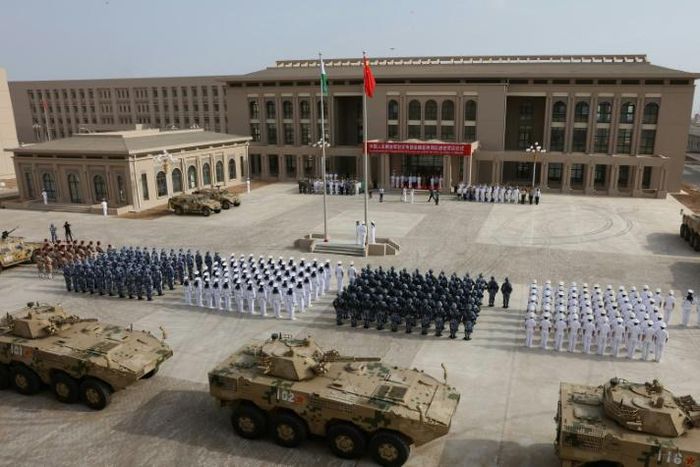 The opening ceremony of China's first overseas military base in Djibouti on August 1, 2017
