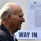 Liberal Democrats leader Vince Cable arrives to vote in the European Parliament elections on Sunday which preliminary results later showed his party winning the anti-Brexit vote