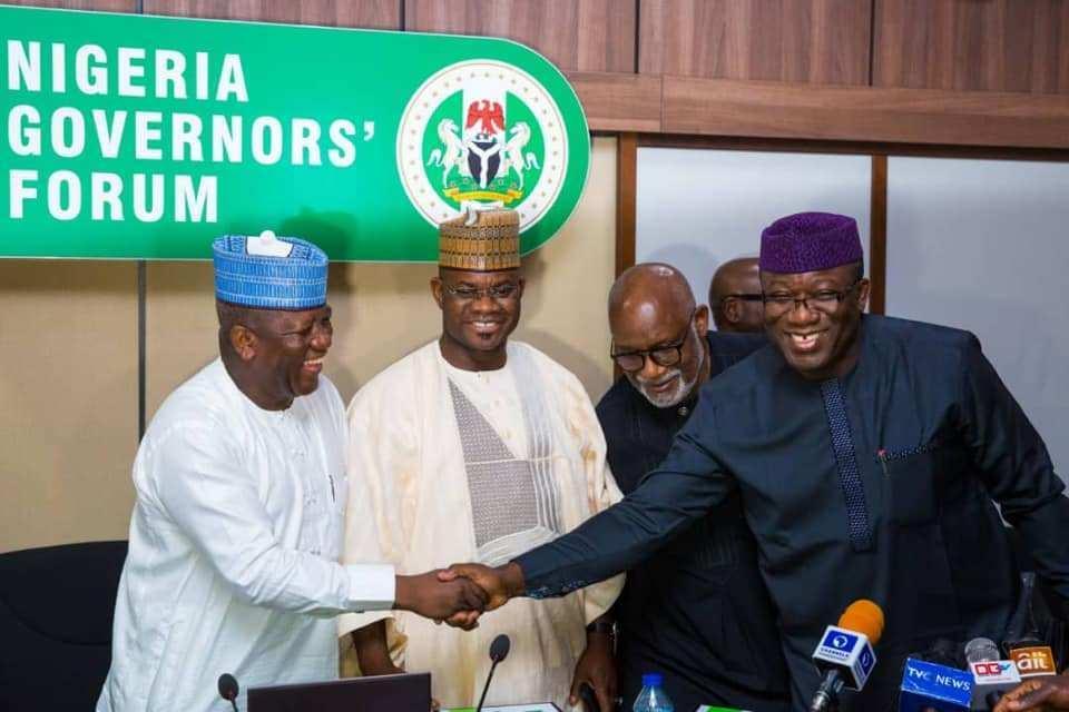 Governors; Abdulaziz Yari, Yahaya Bello, Rotimi Akeredolu and Kayode Fayemi [KOKO TV]