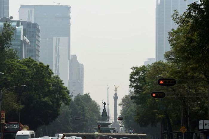 Smog from pollution chokes the skies over Mexico City on May 16