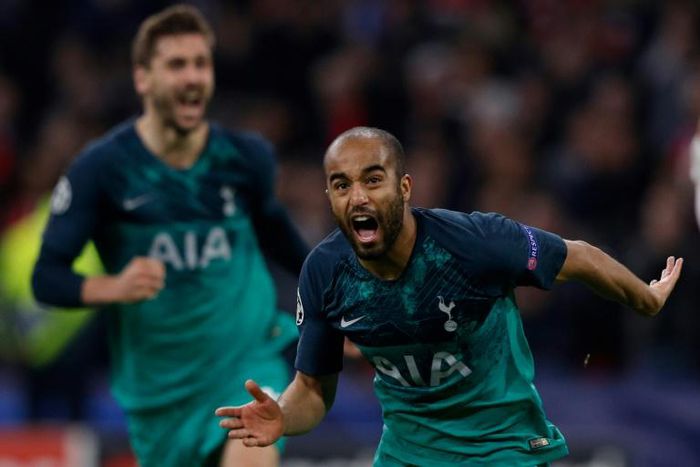 Lucas Moura scored a hat-trick as Tottenham beat Ajax on away goals to reach the Champions League final