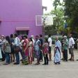 There were already long queues at Mumbai polling stations when they opened at 7am local time