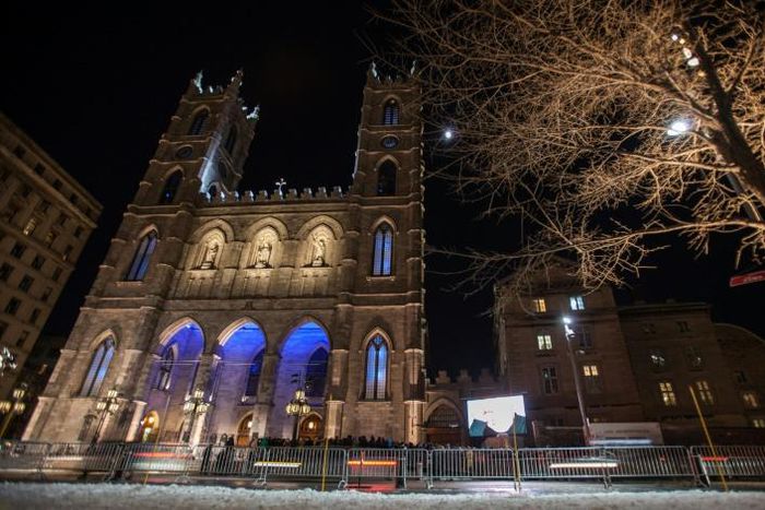 La basilique Notre-Dame de Montréal, au Canada, le 21 janvier 2016