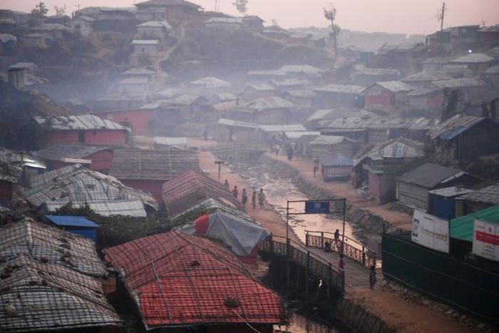 Around 740,000 Rohingya people have been forced to flee Myanmar to refugees camps like this one in Bangladesh