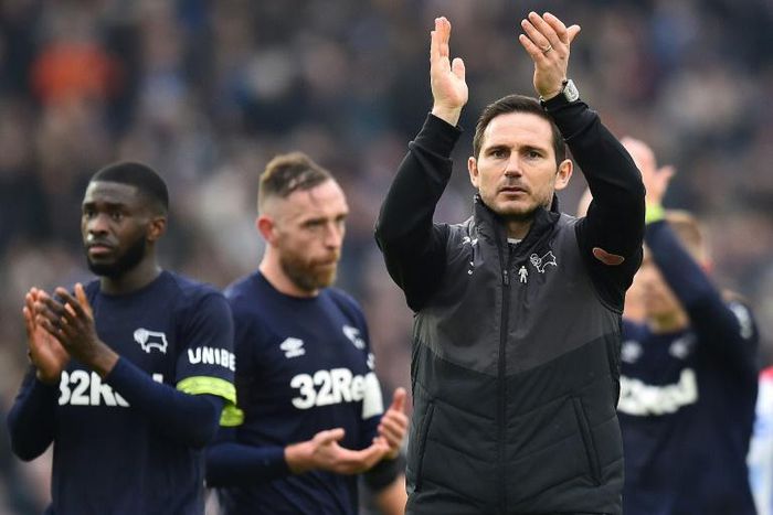 Former Chelsea and English midfielder Frank Lampard (pictured February 2019) is one game away from taking the Rams back into the lucrative Premier League in his first season as a manager