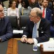 Federal Aviation Administration acting Administrator Daniel Elwell (L) and National Transportation Safety Board Chairman Robert Sumwalt talk before testifying at a House panel on the Boeing 737 MAX
