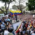 Supporters of Venezuelan opposition leader and self-proclaimed interim president Juan Guaido take part in a meeting at Chacao neighbourhood in Caracas on April 19, 2019