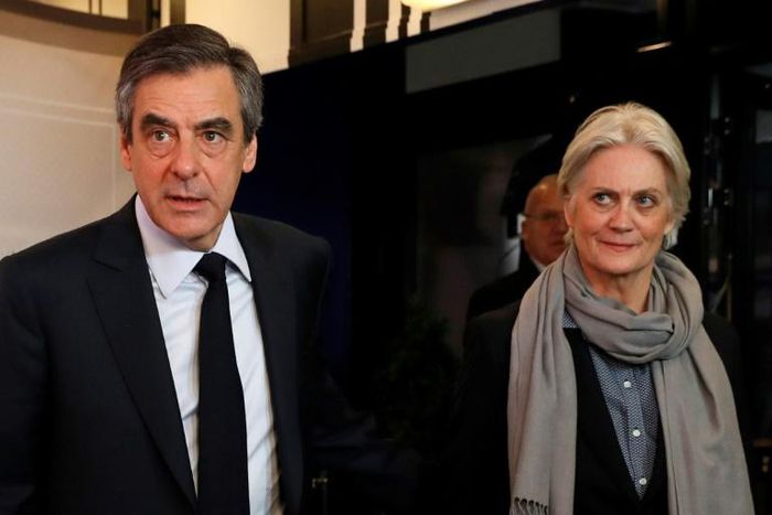 Francois Fillon and his wife Penelope during the 2017 presidential campaign