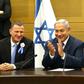 Israeli Prime Minister Benjamin Netanyahu (C) was sworn into Israel's new parliament on Tuesday