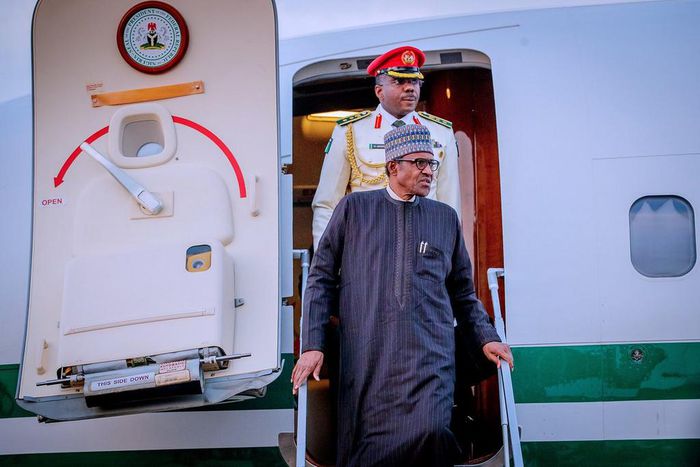 President Buhri is back in Abuja, after a 10-day private visit to the United Kingdom (Twitter MBuhari )