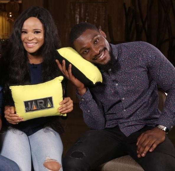Deborah Anugwa and Tobi Bakre on the set of 'Jara' [Instagram/Africa Magic]