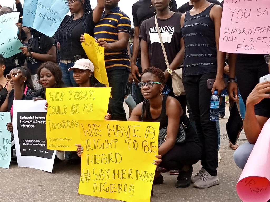 Nigerians protest raid, arrest and alleged harassment of women by the Police in Abuja.