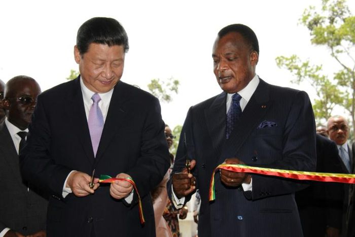 Chinese President Xi Jinping and his Republic of Congo counterpart Denis Sassou Nguesso, pictured in 2013. China has invested heavily in Congo-Brazzaville
