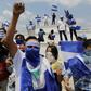 Opposition activists demonstrated against Nicaraguan President Daniel Ortega in Managua in April