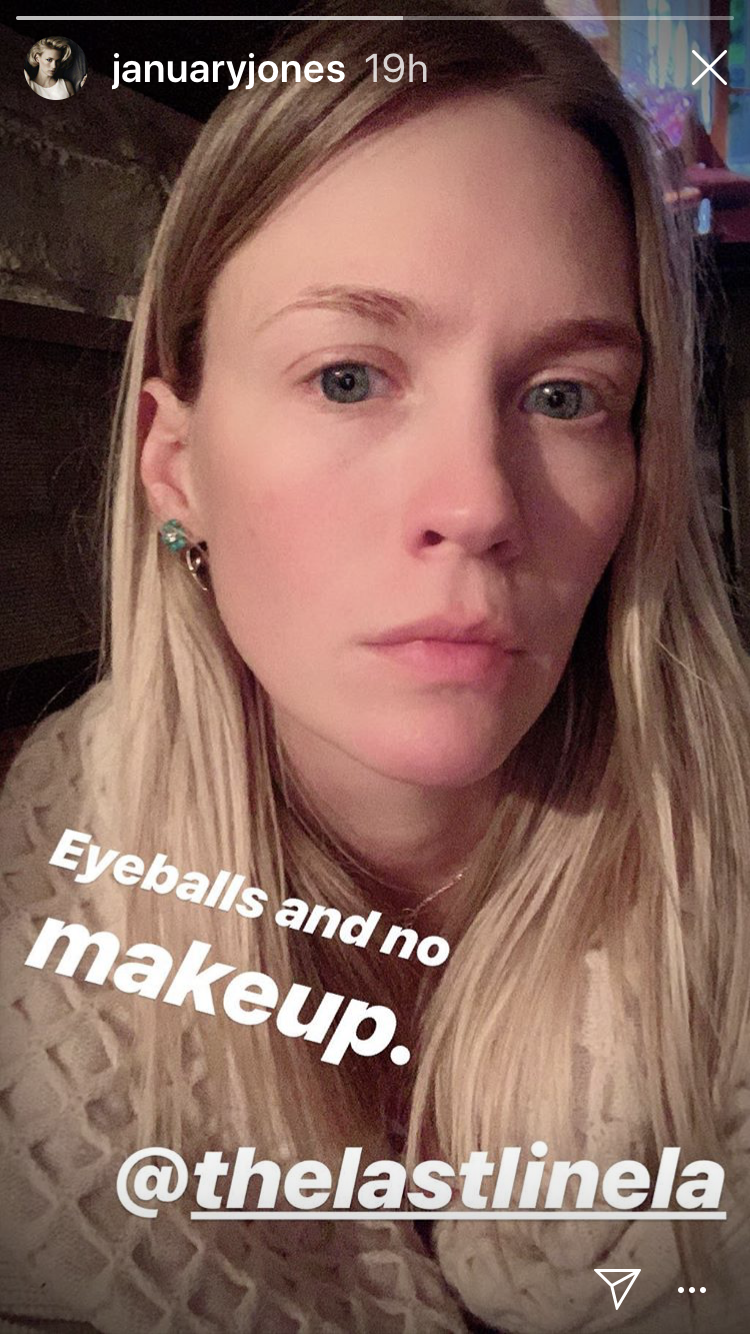 January Jones Posts No-Makeup Instagram Selfie