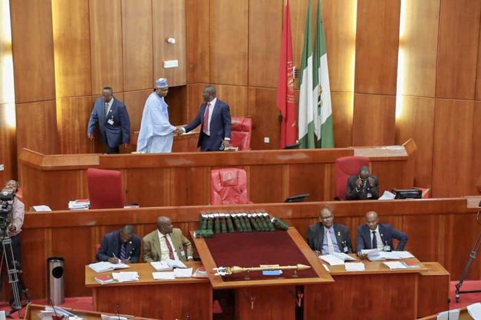 Senate President, Bukola Saraki and Deputy President Ike Ekweremadu [Twitter/@Bukolasaraki