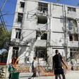 A building that was damaged during a rocket strike on the southern Israeli city of Ashkelon near the Gaza border