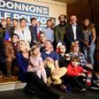 French far-right RN party leader Marine Le Pen (C) on the campaign trail vowed to appeal her case on misused EU parliament funds to the European Court of Human Rights