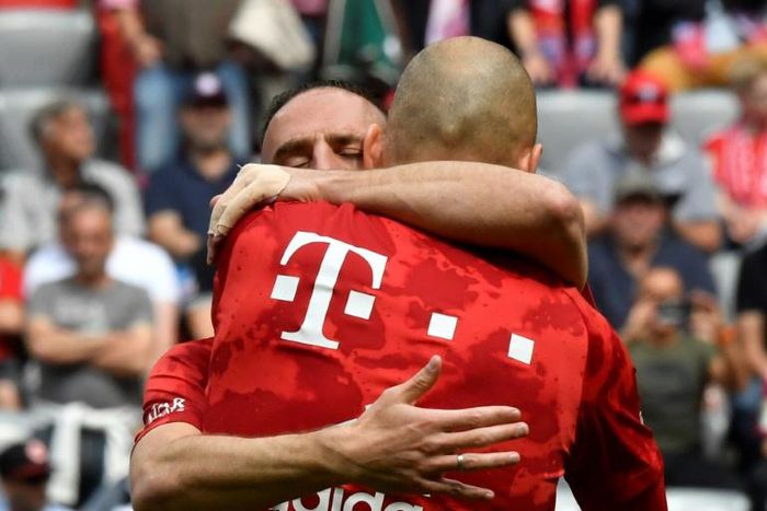 Arjen Robben and Franck Ribery bid farewell to the Allianz Arena on Saturday