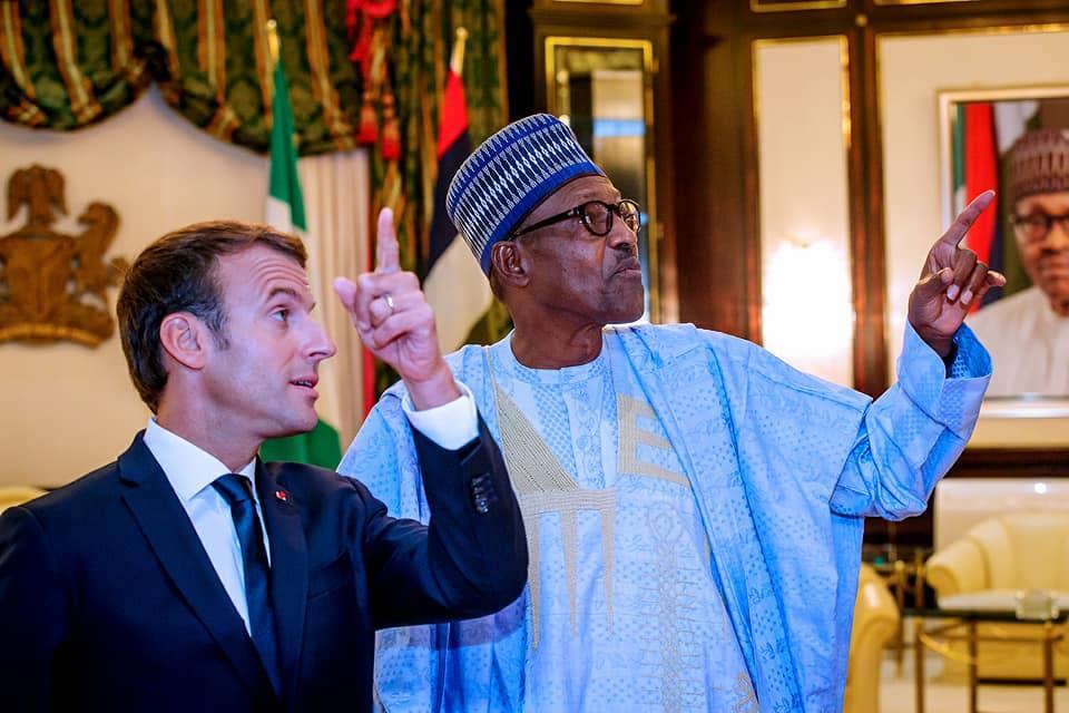 Emmanuel Macron and President Buhari (Freedom Online)