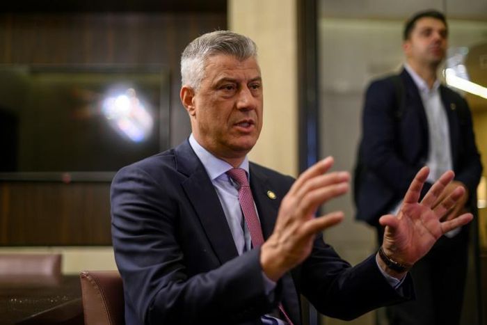 Kosovo's President Hashim Thaci says the EU is too weak to push forward in his country's bitter dispute with Serbia and US help was required