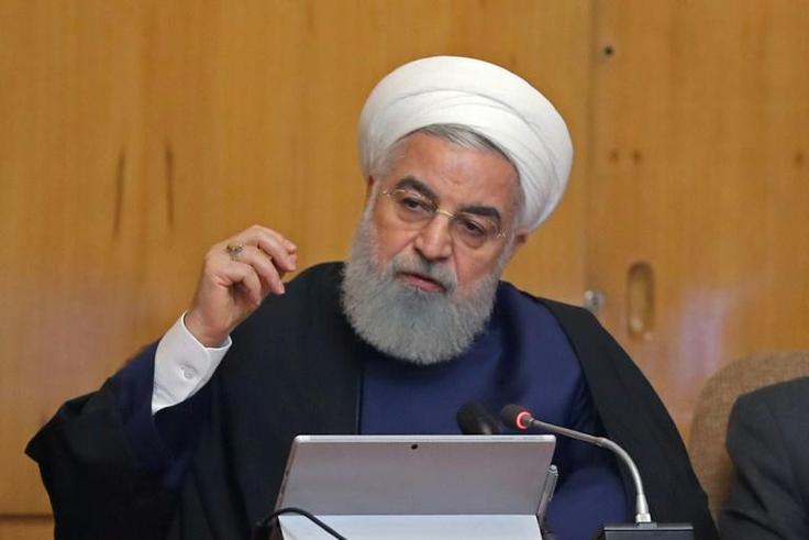 President Hassan Rouhani delivers a speech in Tehran, as Iran says it will no longer respect limits agreed on its enriched uranium and heavy water stocks under a 2015 nuclear deal with major powers, now abandoned by Washington