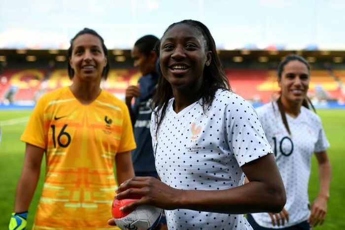 France forward Kadidiatou Diani (C) scored twice to down Thailand