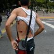A wounded Venezuelan protester shows his back as riot police clash with demonstrators opposing the government of President Nicolas Maduro in Caracas on January 23, 2019 -- Amnesty says the government may have committed "crimes against humanity"