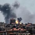 Smoke billows over Gaza City after Israel carries out an air strike in response to a barrage of rockets fired by Palestinian militants