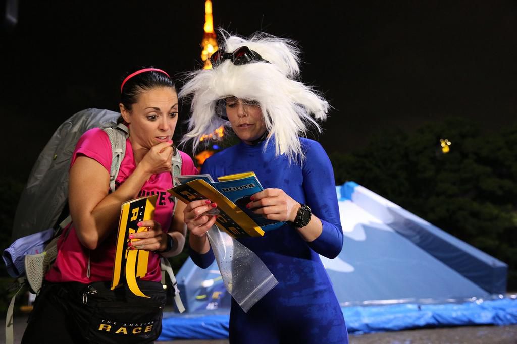 Eliza Orlins and Corinne Kaplan on The Amazing Race.