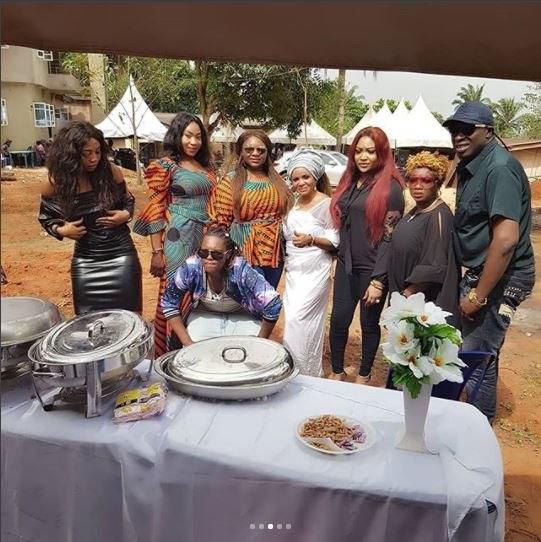Cossy Orjiakor with her colleagues at her father's burial