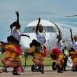 Two Bombardier CRJ900 jet airliners, which can carry up to 90 people each, landed at Entebbe airport outside the capital Kampala during a ceremony attended by President Yoweri Museveni