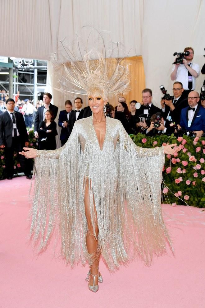Celine Dion arrives at the Met Gala 2019 [Credit: Vogue]