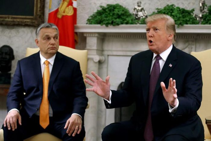 During a meeting with Hungarian Prime Minister Viktor Orban, President Donald Trump congratulated France on the "great job" they did freeing four kidnapped tourists in Burkina Faso, one of whom was American