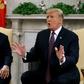 During a meeting with Hungarian Prime Minister Viktor Orban, President Donald Trump congratulated France on the "great job" they did freeing four kidnapped tourists in Burkina Faso, one of whom was American