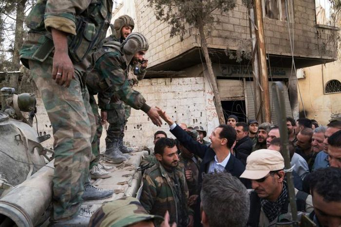 Turkey has backed rebels while Iran has supported Syrian President Bashar al-Assad (C) in his country's long war