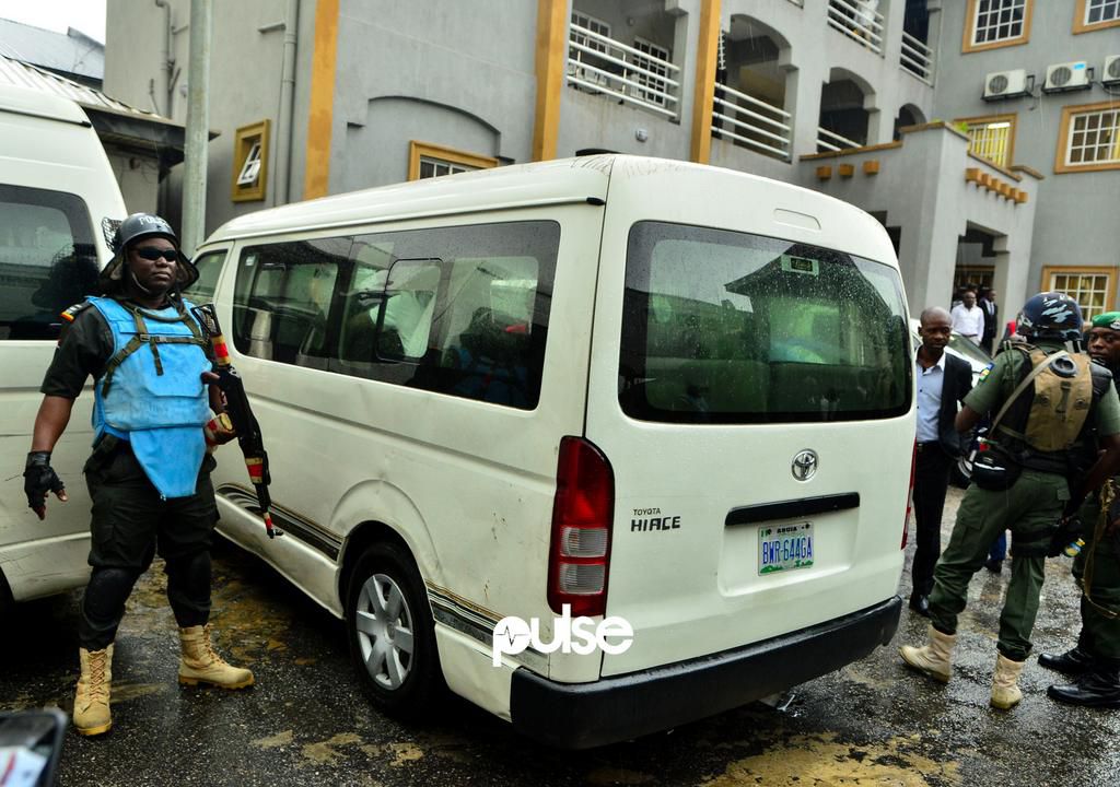 Naira Marley after the court proceedings in a bus waiting to be moved to prison [PULSE]