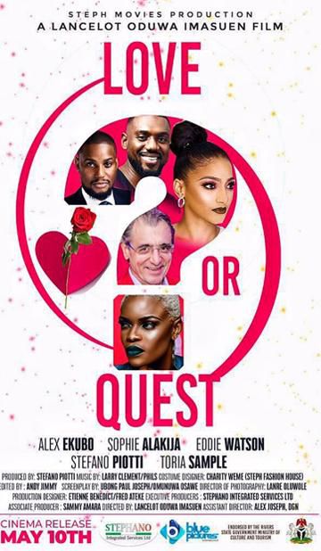 Alex Ekubo, Sophie Alakija, and Eddie Watson have featured in a new movie, ‘Love or Quest.’ [SilverbirdCinemas]