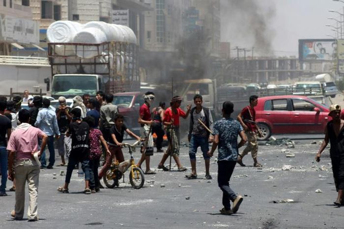 The fighting in Yemen (protesters pictured September 2018) has triggered what the UN describes as the world's worst humanitarian crisis, with 24.1 million people in need of aid
