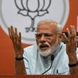 Indian Prime Minister Narendra Modi during a press conference in New Delhi where he condemned an extremist Hindu election candidate from his ruling party who said the assassin of independence hero Mahatma Gandhi was a "patriot"