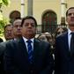 Edgar Zambrano, pictured (left) with opposition leader Juan Guaido, has been transferred to Caracas' largest military complex, Fort Tiuna
