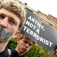Protesters marched in Kiev with the mouths taped shut to mark the fifth anniversary of Ukrainian film director Oleg Sentsov's arrest