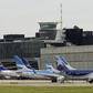 Planes are parked at Jorge Newbery airport in Buenos Aires during a partial strike that shut the airport as well as other businesses in a protest against government economic policies