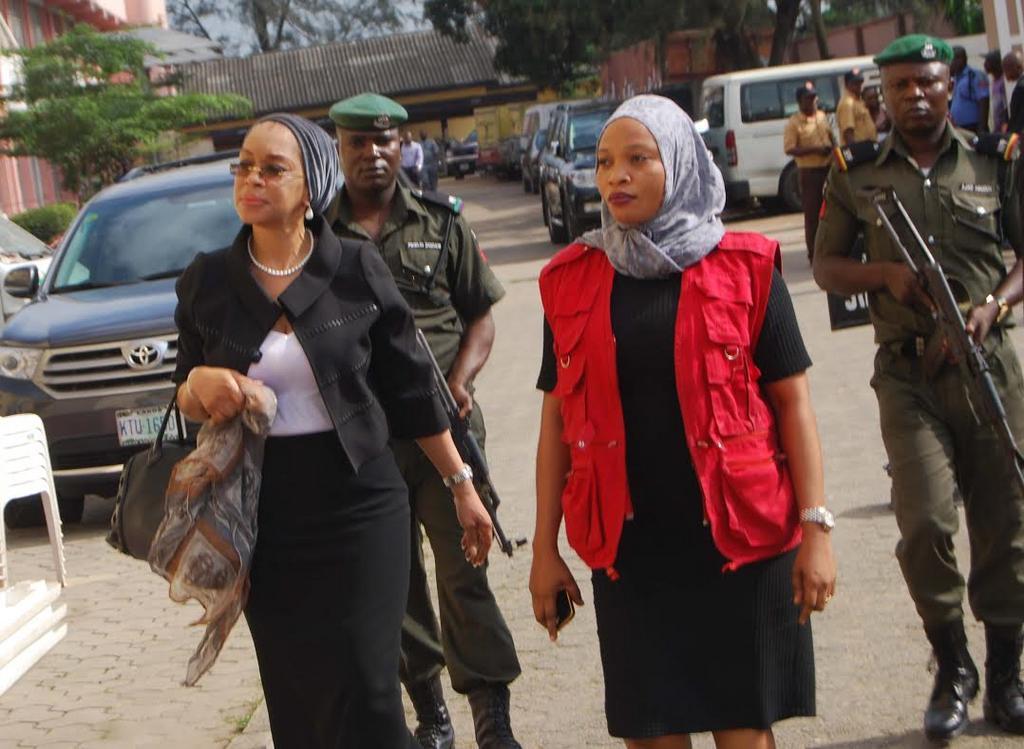 Economic and Financial Crimes Commission (EFCC) arraigned Hon Justice Rita Ofili Ajumogobia and Bar Godwin Obla [SAN} for alleged breach of public trust before Hon Justice Hakeem Oshodi at Ikeja high Court Lagos. Pix shows Hon Justice Rita Ofili Ajumog...