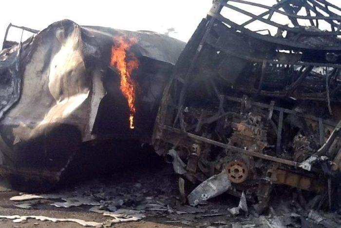 4 injured, commuters suffer as commercial bus burns on Lagos bridge [PM News]