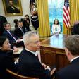 Chinese Vice Premier Liu He meets with President Donald Trump in February, 2019
